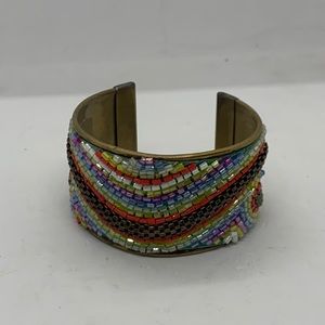 Rainbow cuff bracelet beaded